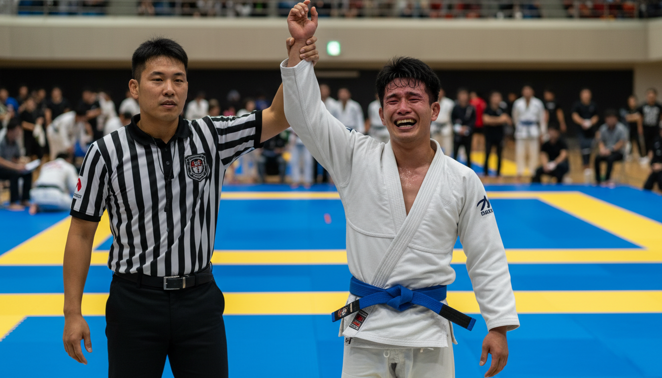 はじめて柔術の試合に勝った日の写真