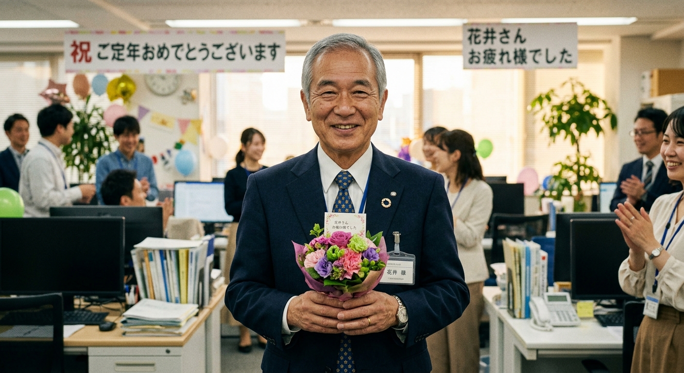 退職する日の父の写真